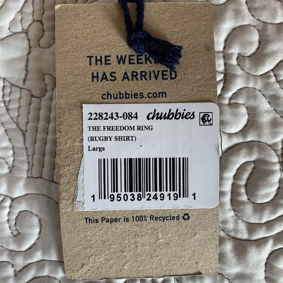 NWT Men’s Chubbies The Freedom Ring Rugby Shirt Size Large USA Olympics America - Picture 16 of 16